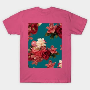 Just Flowers on Deep Teal T-Shirt